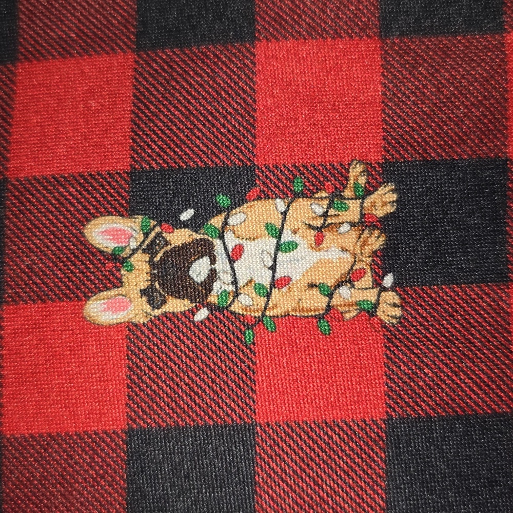 Simply Southern Lounge PJ Pants Dogs Tangled Christmas Lights Plaid Women XL - Picture 13 of 16